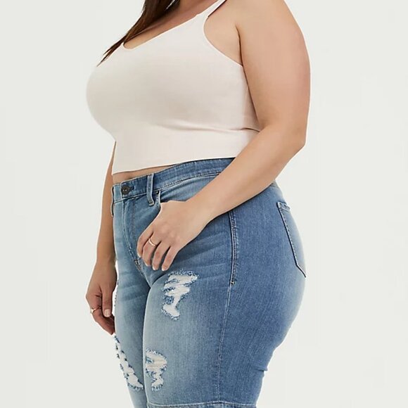 🆕 4X LIGHT PINK V-NECK CROP FOXY CAMI - Picture 2 of 4